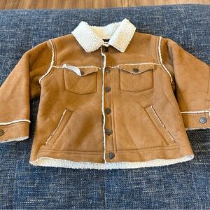 OshKosh B'gosh toddler faux suede sherpa-lined jacket brown